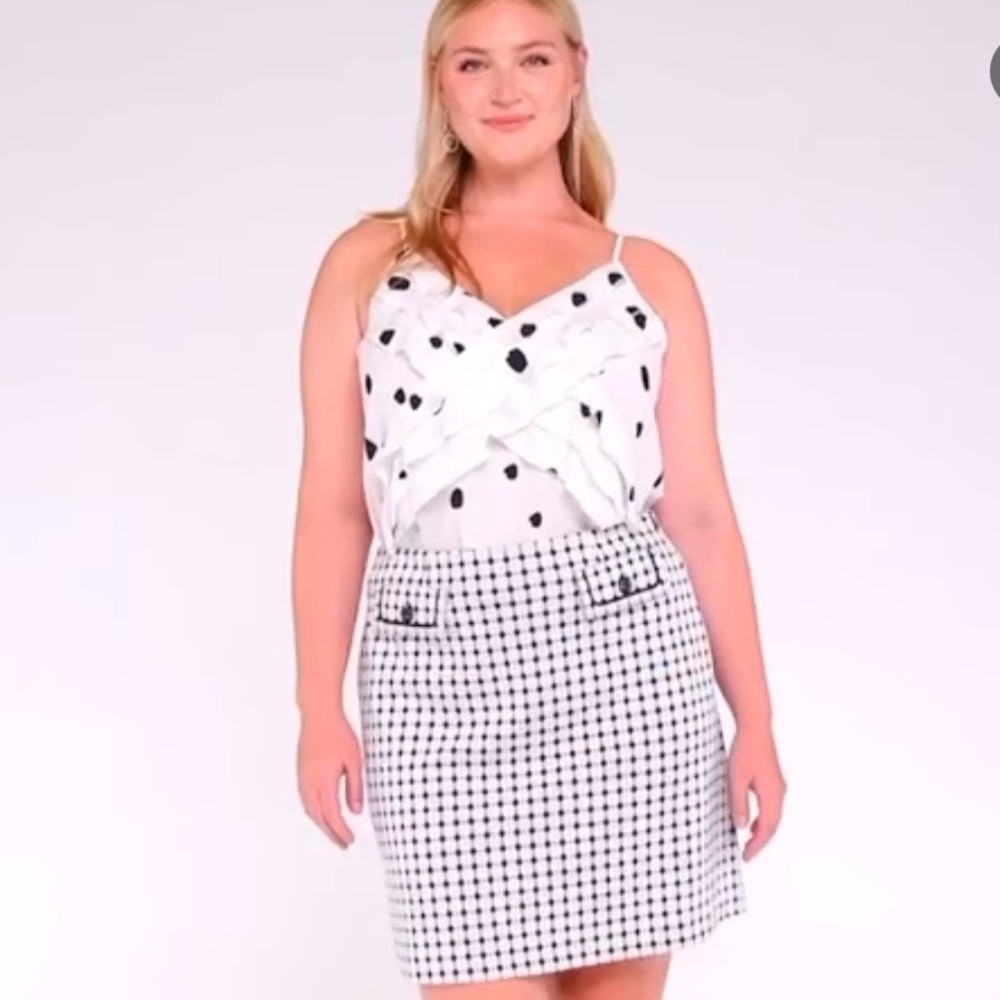 Cabi Dottie Cami M NWOT black and white polka dot